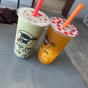 Matcha Milk Tea &amp; Mango Green Tea
