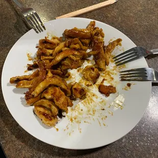 a plate of fried chicken