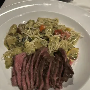Cap Ribeye and Pesto Rigatoni