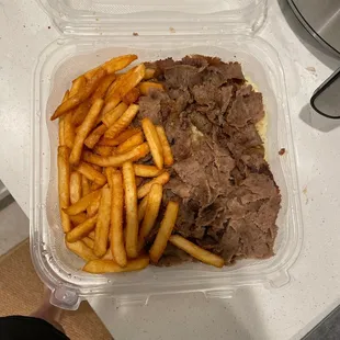 a meal in a plastic container