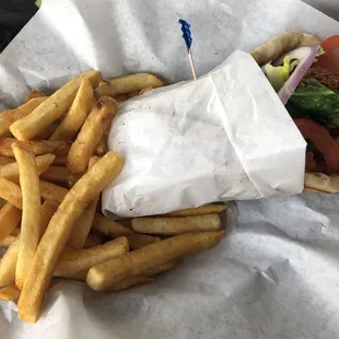 Falafel Pita w/ fries