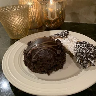 Cannoli &amp; chocolate bomb cake