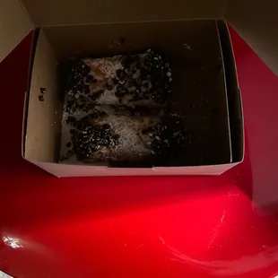 Cannoli dipped in mini chocolate chips