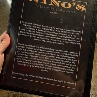 the menu
