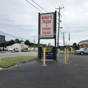 a sign in a parking lot