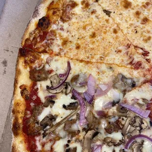 Half the pizza after we very quickly ate the other half