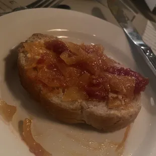 Bread with pepper spread