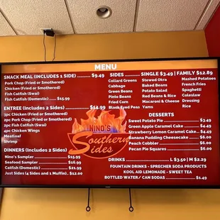menu