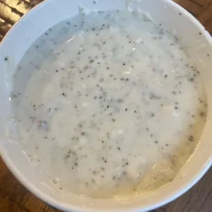 Clam chowder with extra pepper