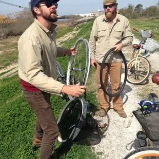 What a pro; tire repair and history at your service.