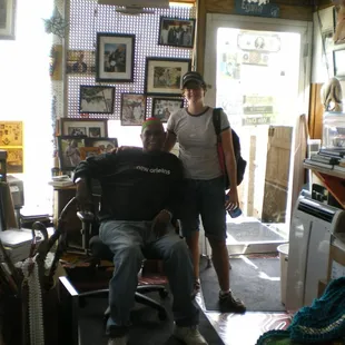 Reecy, our tour guide, and Mr. Lewis at the House of Dance and Feathers