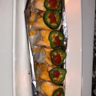 spicy baked salmon roll