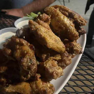 Wings. Sauce on the side