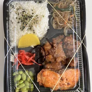 Salmon and Korean Chicken Bento