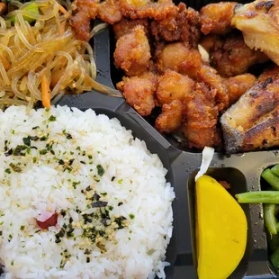 Butterfish and mochiko chicken bento, $8.95