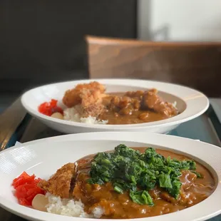 Pork katsu up front Chicken karaage to the back