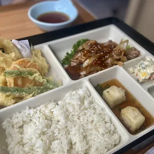 Beef teriyaki bento box.