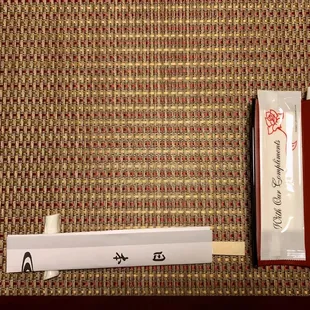 a pair of chopsticks and a pair of chopsticks