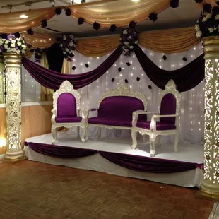 a stage set up for a wedding