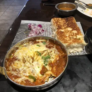 Cheese pav bhaji