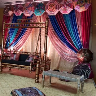 Bay Area Indian Wedding Decorations - Mehndi &amp; Sangeet Decor in Tracy