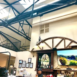 a bar with a skylight