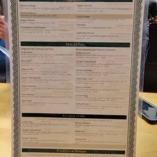 menu