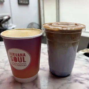 Left: Golden Child Right: Ube Latte