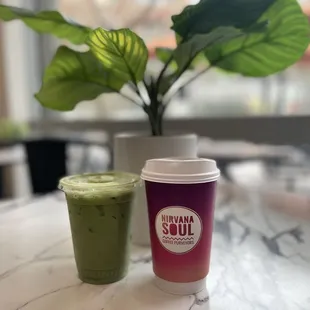 Ice matcha sweetened with vanilla