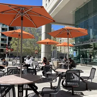 Outside seating.