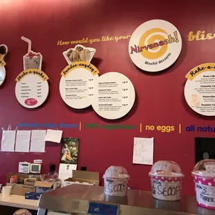 The menu (not for all the ice creams)