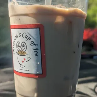 Iced coffee flavored with vanilla sweet cream. I liked the subtle sweetness