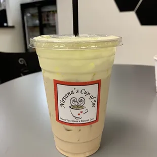 Gingerbread latte with eggnog cold foam!