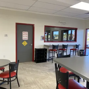 Inside - they have a kids play area