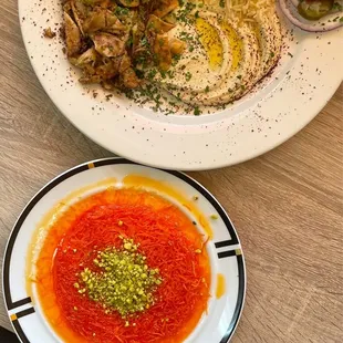 15. Mixed Shawarma Plate and Knafeh