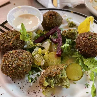 Falafel - partial eaten.