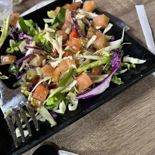 House Nish Salad, sooo good I don't like tomato but I ate this