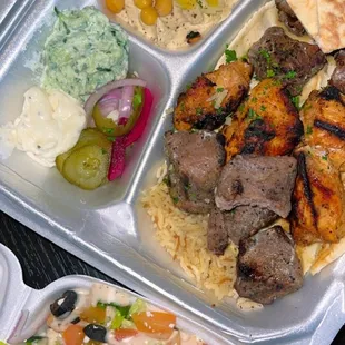 Kebab 23. Combo Kabob Plate; Chicken, Lamb, &amp; Beef