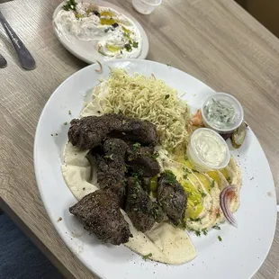 21. Lamb Kabob Plate Small Labneh