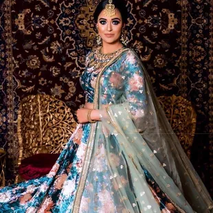 Designer floral lahenga