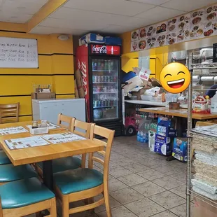 Inside the restaurant.