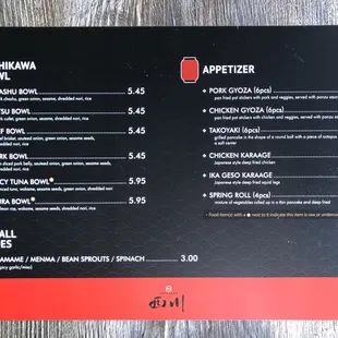 New menu