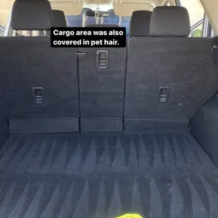 The whole vehicle had pet hair