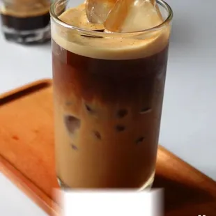 a glass of iced coffee