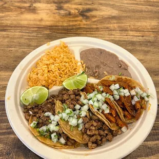 Taco Plate (Carne Asada &amp; Al Pastor)