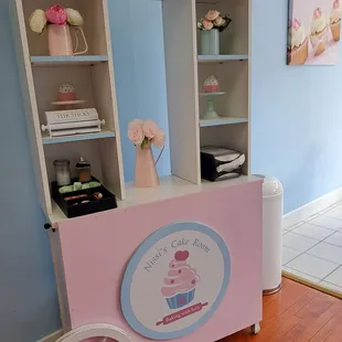 a pink ice cream cart