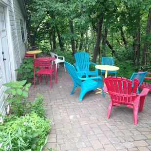 Enjoy your ice cream on our patio overlooking the mill stream and waterfall.