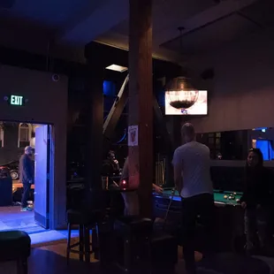 The pool table &amp; bench seating. Full video tour: http://www.ambssdr.com/sf-nitecap/