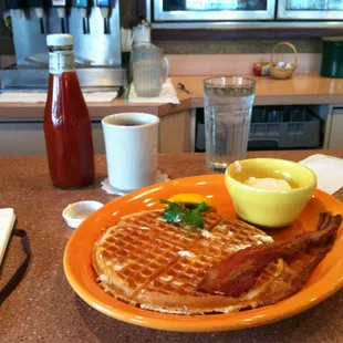 Waffle special after lathering on some butter. :-)