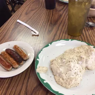 Biscuits and sausage gravy...yum!